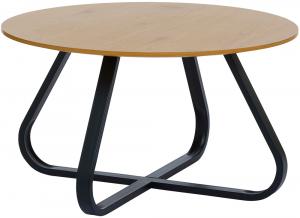 SELSEY Okrągły stolik kawowy Obleos 80 cm dąb/czarny