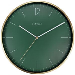 SELSEY Zegar ścienny Essential 34 cm zielono-złoty