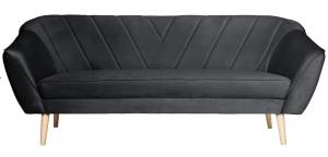 SELSEY Sofa trzyosobowa Voltana grafitowa welur