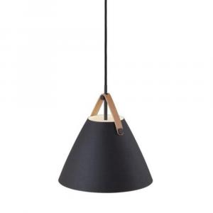 SELSEY Lampa wisząca Strap średnica 27 cm czarny metalowy klosz