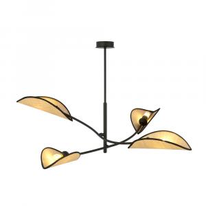 SELSEY Lampa wisząca Farang x4 czarno-rattanowa