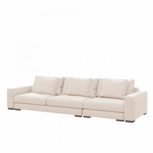 SELSEY Sofa trzyosobowa Mia kremowa w tkaninie łatwoczyszczącej