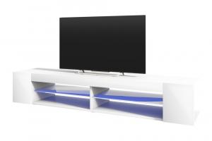 SELSEY Szafka RTV Mitchell Biały mat / Biały połysk