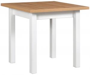 SELSEY Stół drewniany do jadalni rozkładany Patred 80-160x80 cm biały/dąb wotan