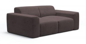 SELSEY Sofa dwuosobowa Terrafino brązowa w tkaninie hydrofobowej