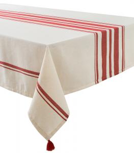 SELSEY Obrus Selendi 220x160 cm bawełniany biało-czerwony