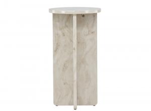 SELSEY Stolik Bathally okrągły blat 40cm jasny marmur