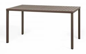 SELSEY Stół ogrodowy Cube Nardi 140x80 cm z certyfikowanego tworzywa ciemnobrązowy