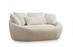 SELSEY Sofa dwuosobowa Forelit w tkaninie boucle kremowa