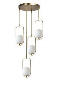 SELSEY Lampa sufitowa Tractially x4 białe klosze/ złota