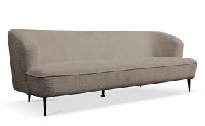 SELSEY Sofa trzyosobowa Carmela jasnobrązowa boucle nogi czarne