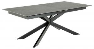 SELSEY Stół do jadalni Shimess ceramiczny blat o wzorze czarnego betonu 200-240 cm