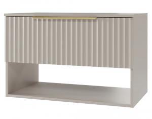 SELSEY Szafka pod umywalkę Tibu z szufladą i ryflowanym frontem 80 cm kaszmir