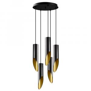 SELSEY Lampa sufitowa Azariah x5 średnica 8 cm czarna/złota