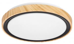 SELSEY Plafon Aflo średnica 38 cm czarno-brązowy z białym kloszem