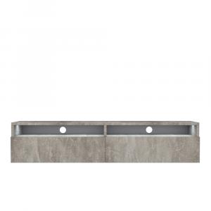 SELSEY Szafka RTV z dwiema szufladami Rednaw 140 cm z oświetleniem LED Beton