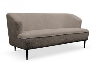 SELSEY Sofa dwuosobowa Carmela jasnobrązowa boucle nogi czarne