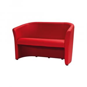 SELSEY Sofa dwuosobowa Raklev czerwona ekoskóra