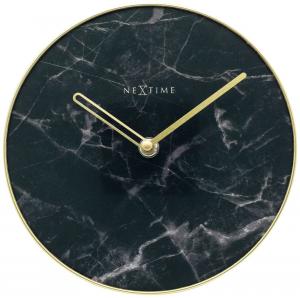 SELSEY Zegar stojący Marble 20 cm czarno-złoty