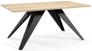 SELSEY Stolik kawowy Flasing 120x60 cm Dąb Halifax z czarną stalową ramą