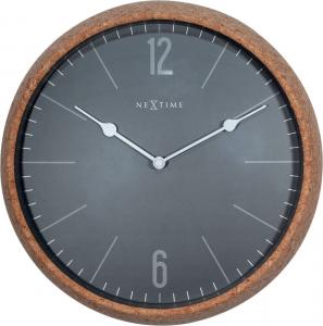SELSEY Zegar ścienny Cork 30 cm czarno-brązowy
