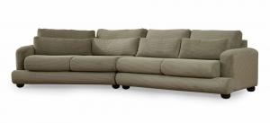 SELSEY Sofa czteroosobowa Bellines sztruks khaki lewostronna