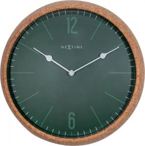 SELSEY Zegar ścienny Cork 30 cm zielono-brązowy
