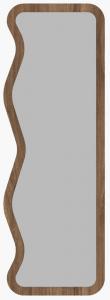 SELSEY Lustro stojące Asel 160x50 cm w ciemnobrązowej ramie z asymetrycznymi falami