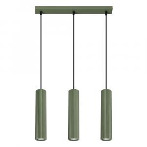 SELSEY Lampa wisząca Karbon 3L zielona oliwka