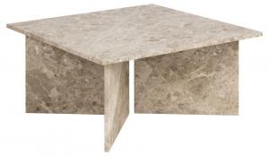 SELSEY Stolik kawowy Hadrum kwadratowy jasny marmur na masywnych nogach 90 cm