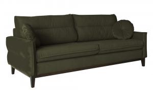 SELSEY Sofa Macchiata oliwkowa dwuosobowa welur