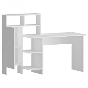 SELSEY Biurko Sotrel 136x60 cm z regałem białe