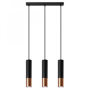 SELSEY Lampa wisząca Loopez 3L czarny/miedź