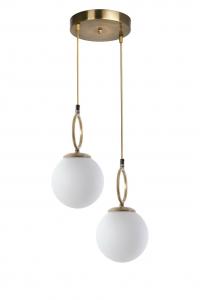 SELSEY Lampa wisząca Juxter x2 złota + białe szkło