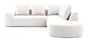 SELSEY Narożnik modułowy Castellina L-kształtny 255 cm większy kremowy w tkaninie boucle prawostronny