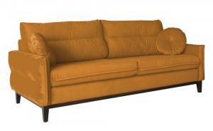 SELSEY Sofa Macchiata musztardowa dwuosobowa welur