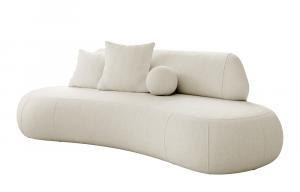 SELSEY Sofa trzyosobowa Balme kremowa w tkaninie łatwoczyszczącej