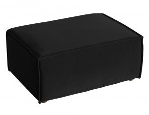 SELSEY Pufa Copertino 65x90 cm czarna welur hydrofobowy