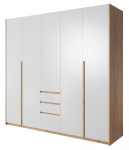 SELSEY Szafa Grejs 230 cm harmonijkowa dąb craft złoty / biała