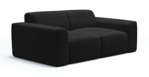 SELSEY Sofa dwuosobowa Terrafino czarna w tkaninie hydrofobowej