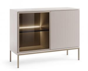 SELSEY Komoda Tosena dwudrzwiowa z oświetleniem LED 104 cm Kaszmir