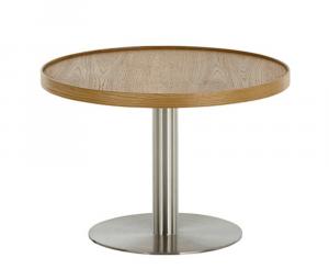 SELSEY Stolik kawowy Monteverde okrągły blat 60 cm dąb/ stal szczotkowana