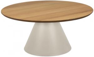 SELSEY Stolik kawowy Caviless okrągły blat 85x85 cm dąb/beżowy