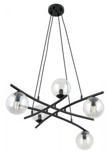 SELSEY Lampa wisząca Vrestello czarno-transparentna x5