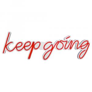 SELSEY Neon na ścianę Letely z napisem Keep Going czerwony