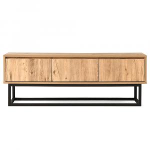 SELSEY Szafka RTV Lerhis czarny/sosna 140 cm