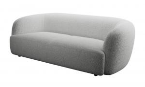 SELSEY Sofa trzyosobowa Sabanitas jasnoszara w tkaninie boucle