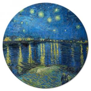 SELSEY Obraz okrągły Gwieździsta noc nad Rhone Vincent van Gogh średnica 40 cm