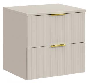 SELSEY Szafka łazienkowa dwuszufladowa Temirni z blatem 60 cm beżowa