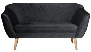 SELSEY Sofa dwuosobowa Voltana grafitowa welur